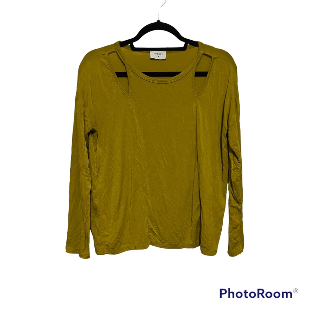 Women's EVERLY Size Small Long Sleeve Shirt Shoulder Cutout.